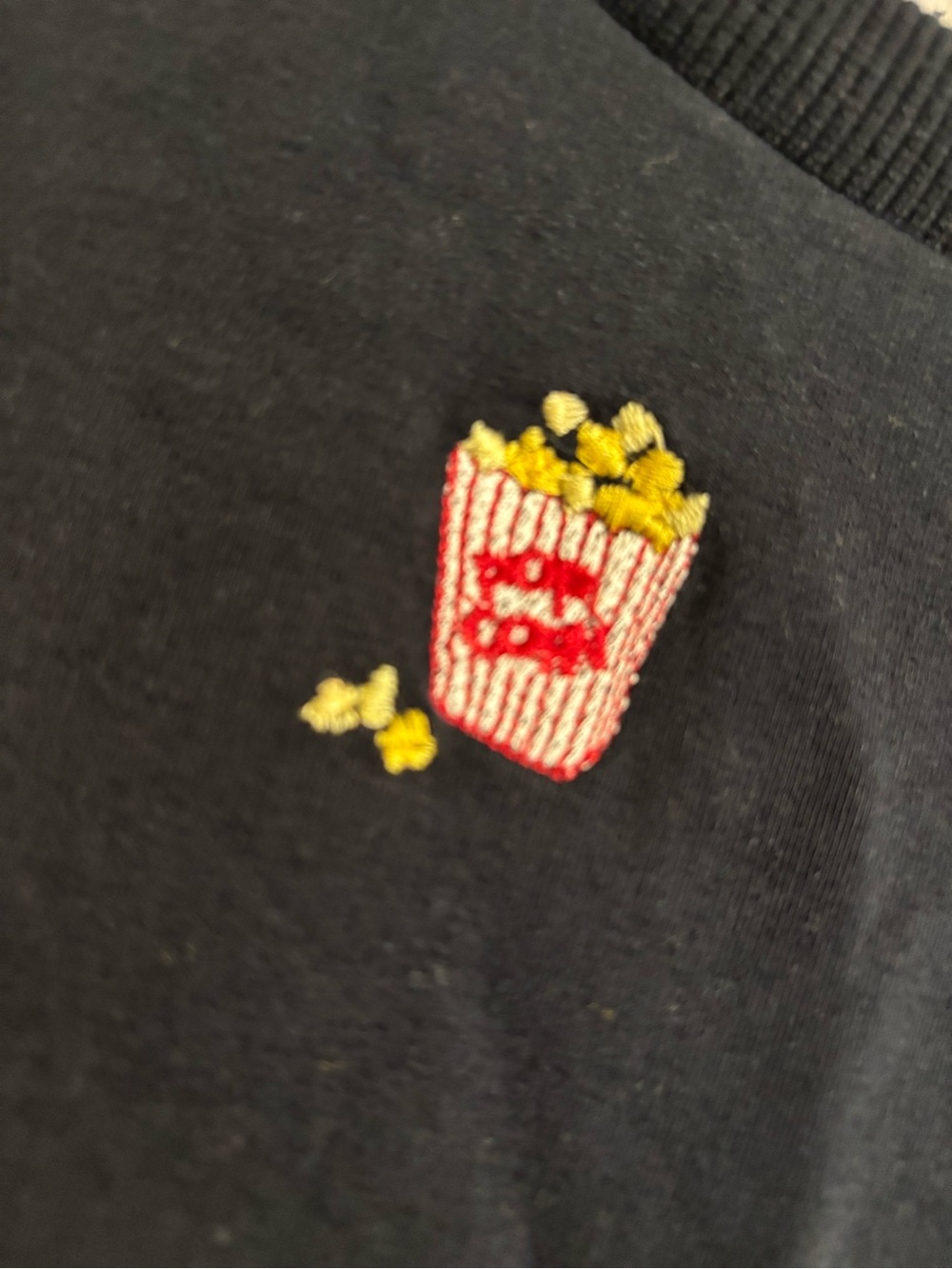 Billy T Black Crewneck Sweatshirt with Embroidered Popcorn - Picture 4 of 6